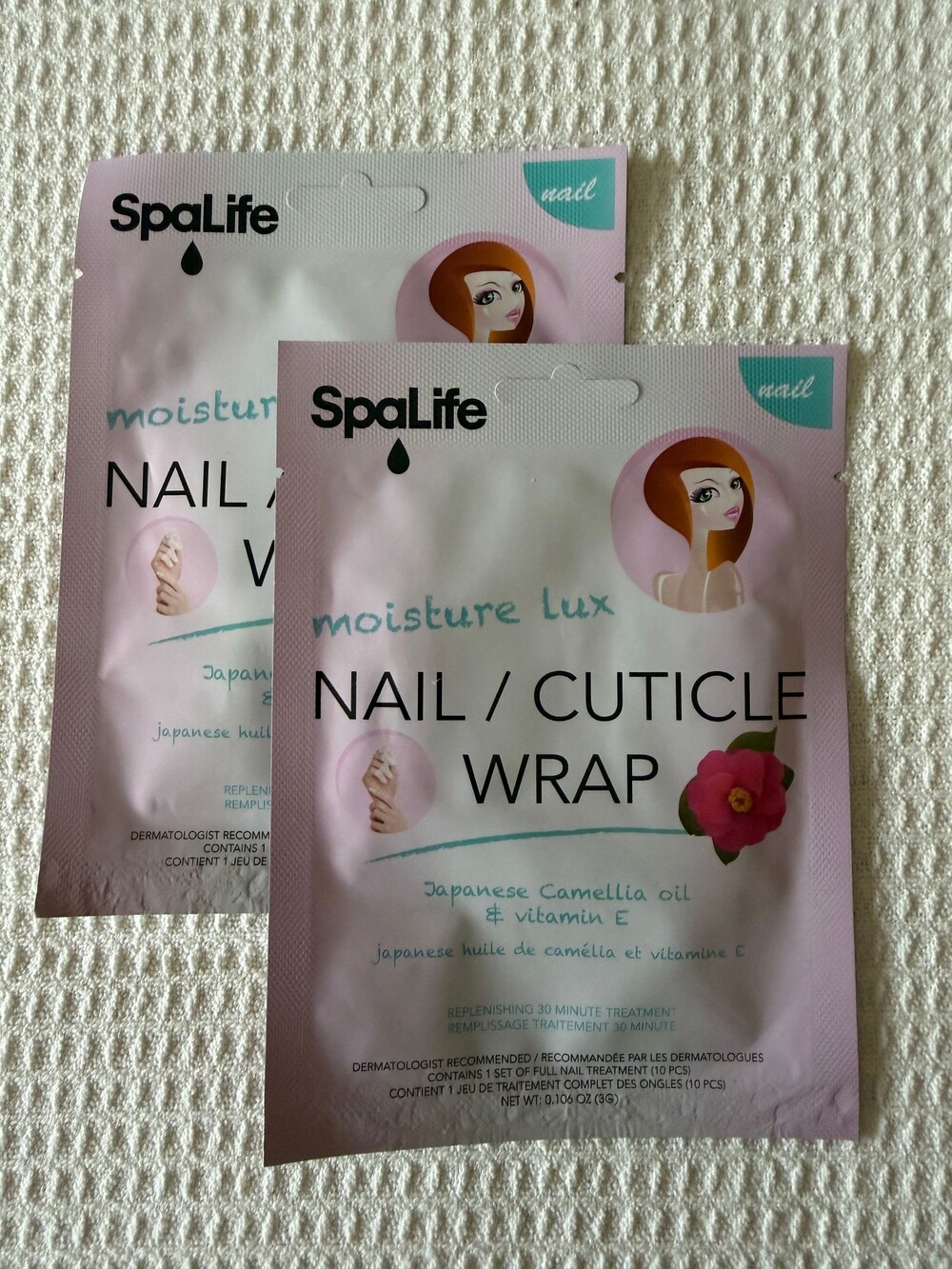SpaLife moisture lux nail cuticle wrap pre-moistened fingernail mask 2-pack